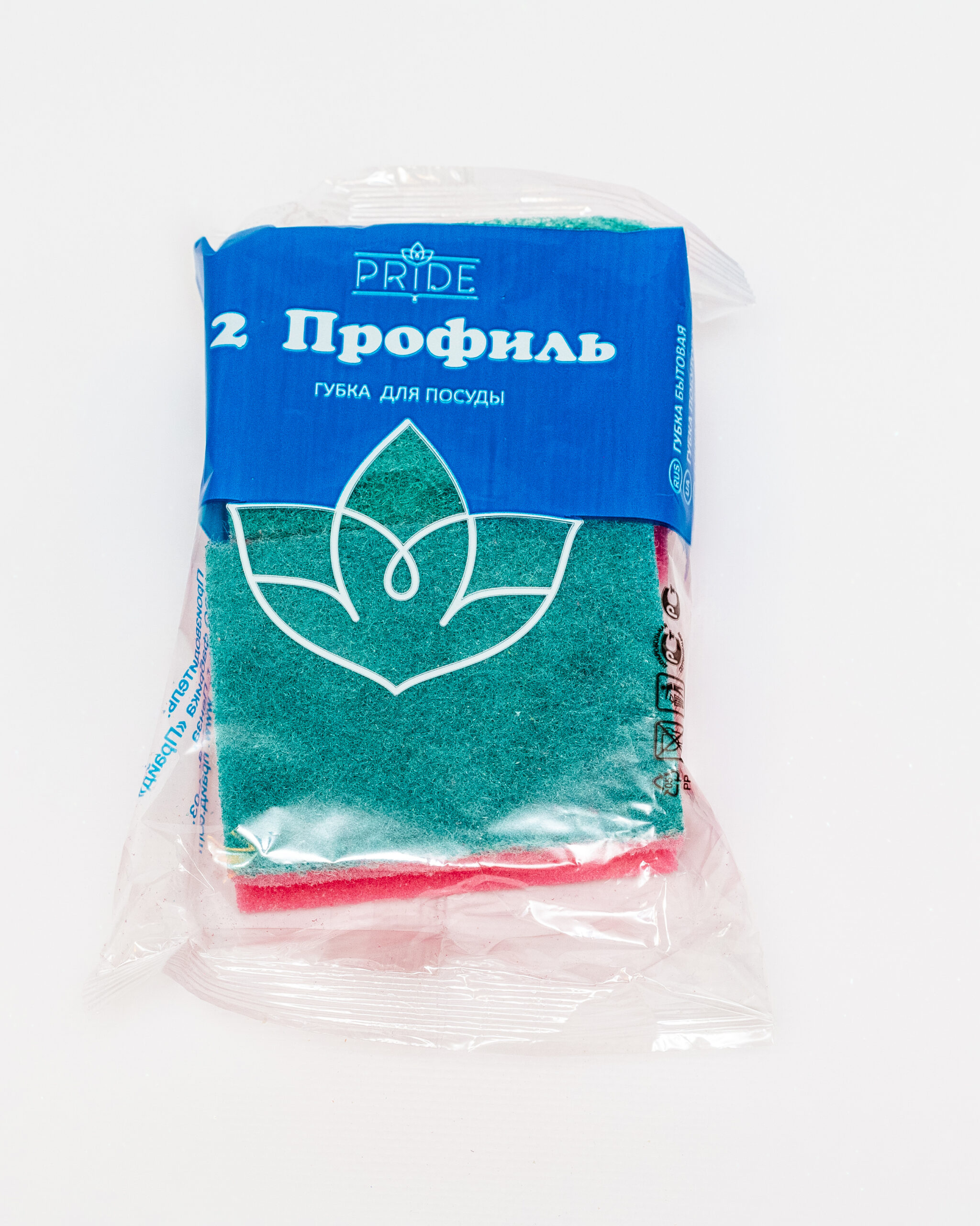 Губка хозяйственная профилированная, 2 шт